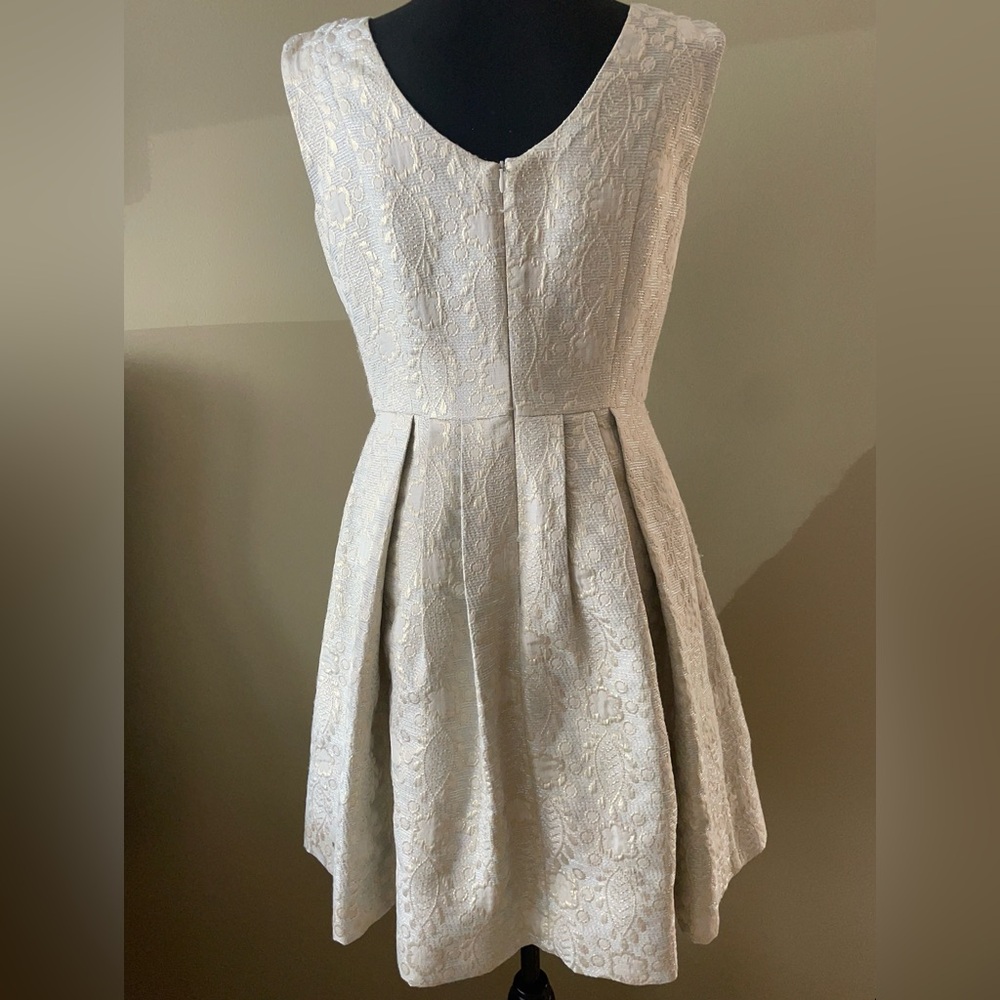 Chic Cream Jacqard Dress